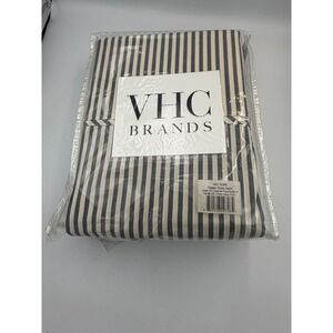 VHC Brands Queen Sheet Set Blue Stripe Denim Cotton 4pc Farmhouse
